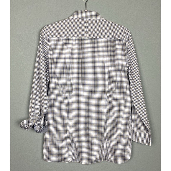 Ted Baker 16.5 32 33 Window Check Shirt Endurance Long Sleeve Flip Cuff Collar - Picture 9 of 9